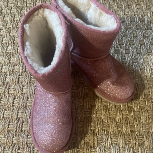 UGG Unisex Child Kids Classic Short II Glitter Fashion Boot in Pink - Picture 6 of 12